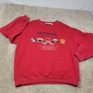 Vintage Universal Studios Hollywood Red Sweatshirt Mens XXL Embroidered Logo